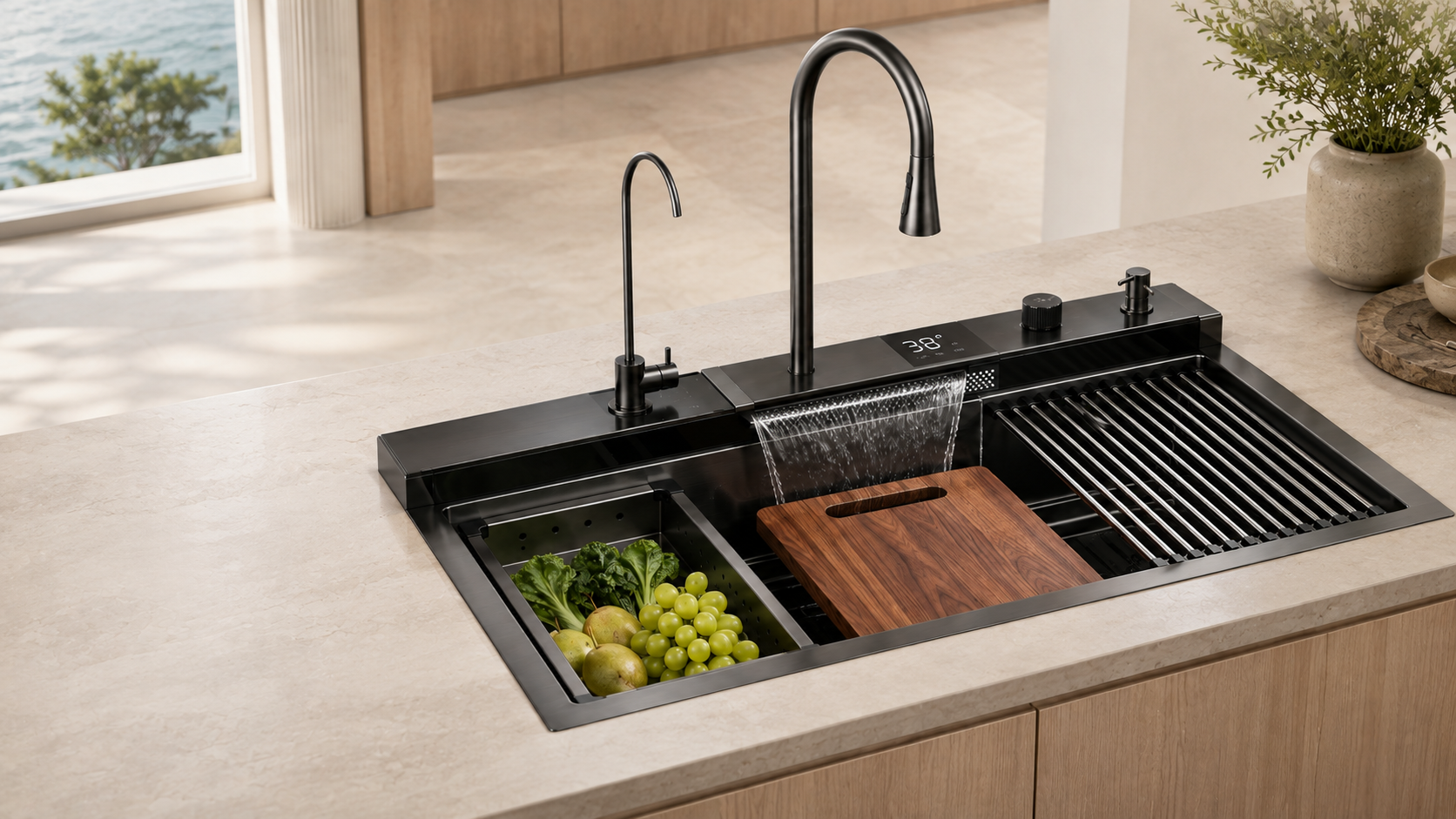 Chef Martini Smart Sink with waterfall system